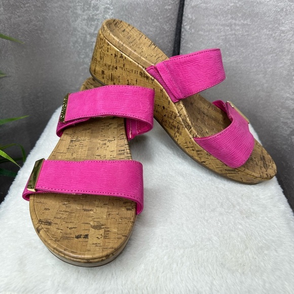 Vionic Women’s Atlantic Slide Adjustable Platform Wedges Sandal Pink Sz US 11 - Picture 2 of 12